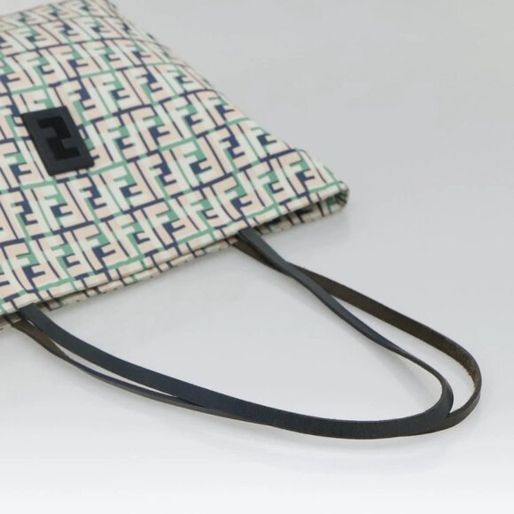 FENDI Zucca Canvas Tote Bag Green Silver Auth - Picture 8 of 16